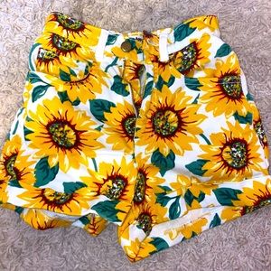 American Apparel Sunflower High Waist Shorts - Yellow and Green